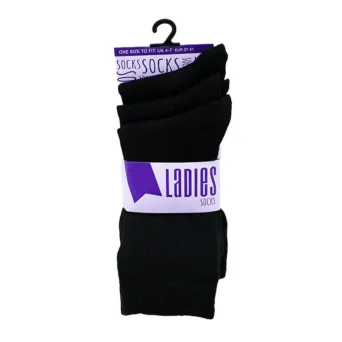 Ladies Black Winter Socks Wholesale – 3 PAIR PACK Bulk Discounted