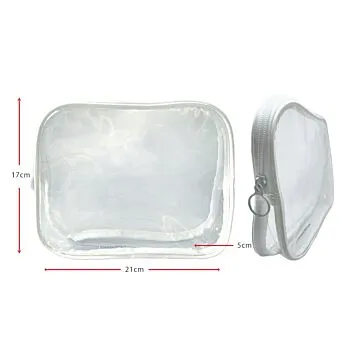 PVC Clear Cosmetic Luggage Travel Bag - Large White