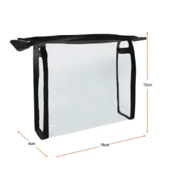 Clear Cosmetic Bag Black Small | No Minimum Order