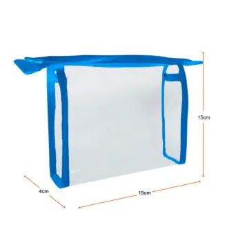 PVC Clear Cosmetic Bag - Small Blue