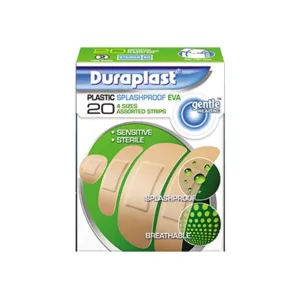Duraplast Plastic Splashproof EVA 20 Plasters - Assorted Sizes, Sterile & Breathable