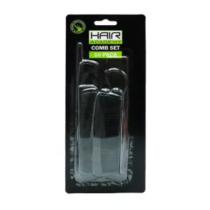 Hair Academy Comb Set 10 Pack | Discounted Bulk Toiletries Supply