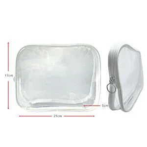 PVC Clear Cosmetic Luggage Travel Bag - Large White