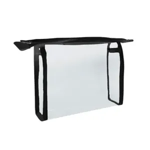 Clear Cosmetic Bag Black Medium | No Minimum Order