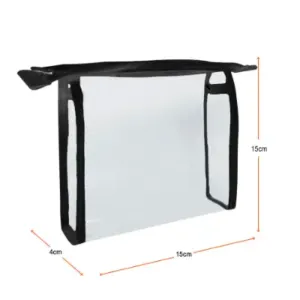 Clear Cosmetic Bag Black Small | No Minimum Order