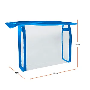PVC Clear Cosmetic Bag - Small Blue