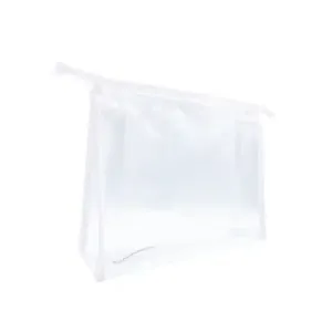 Clear Cosmetic Bag White Large | No Minimum Order