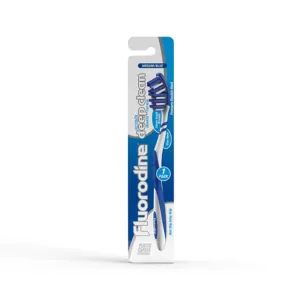Fluorodine Deep Clean Medium Toothbrush – Blue | Plastic-Free Packaging