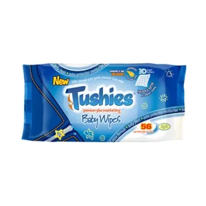 Tushies Premium Plus Moisturising Baby Wipes 56 Pack - Scented & Hydrating