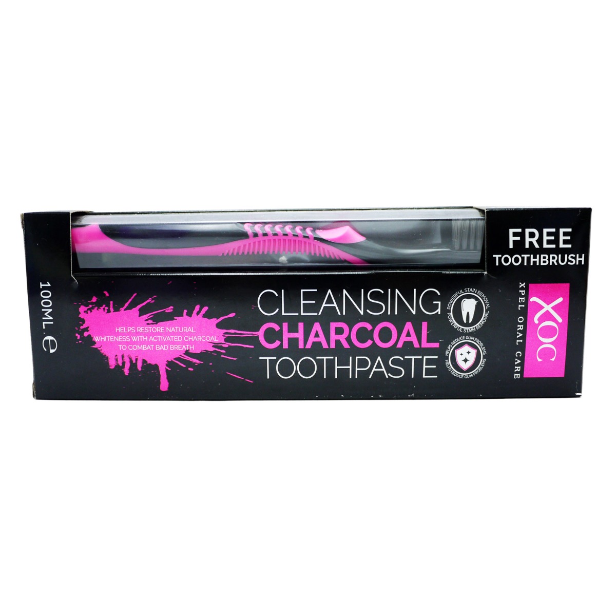 XOC Cleansing Charcoal Toothpaste 100ml + Free Toothbrush | Discounted in Bulk