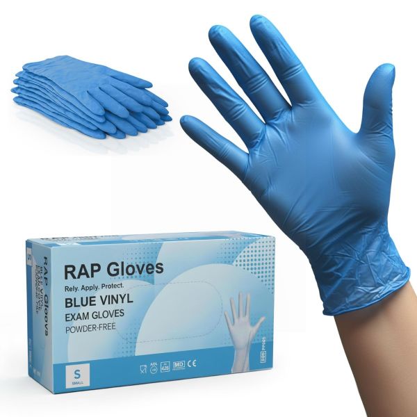 Disposable Blue Vinyl Gloves Small Box of 100 | Bulk Buy