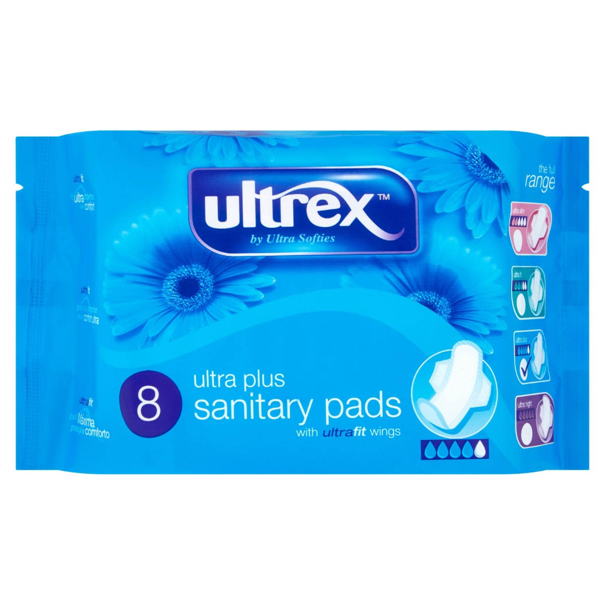 Ultrex Ultra Plus Sanitary Pads with Wings 8 Pack | Discounted in Bulk