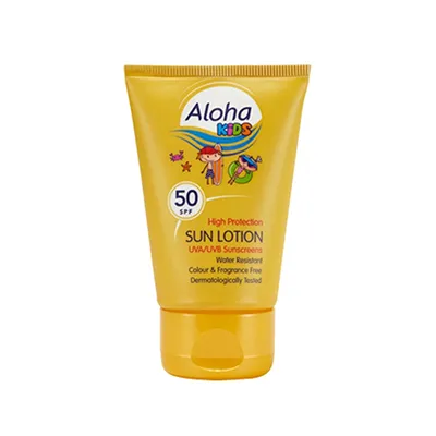 Aloha Kids Sun Protection Sun Lotion SPF 50 - 50ml Travel Size, High Protection