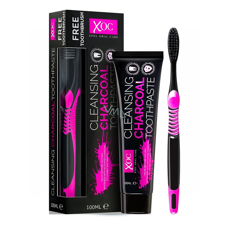 XOC Cleansing Charcoal Dental Kit - Toothbrush and Toothpaste 100ml
