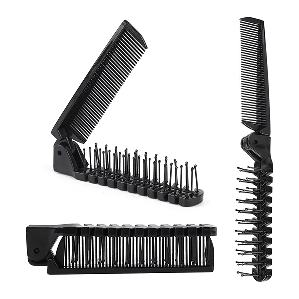 Folding Comb with Brush – Compact Travel Hair Comb for Guest Toiletries