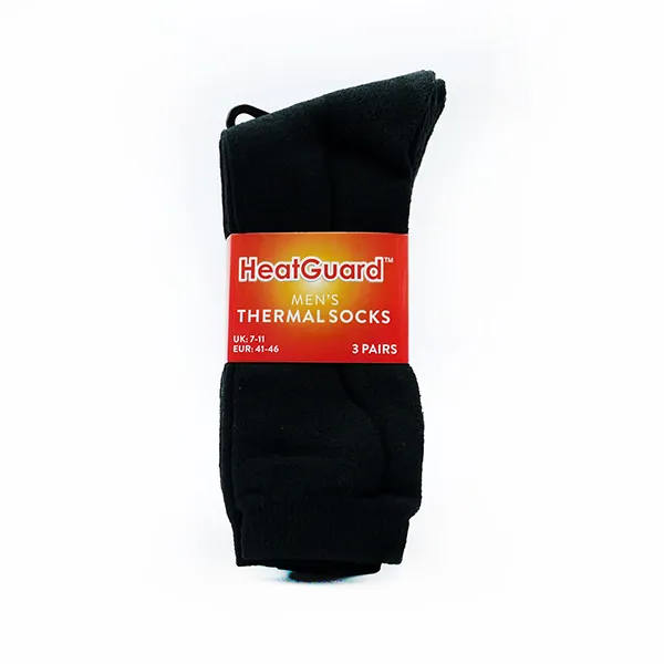 HeatGuard Men’s Thermal Socks — 3 Pair Pack — Wholesale Bulk & Trade Cases