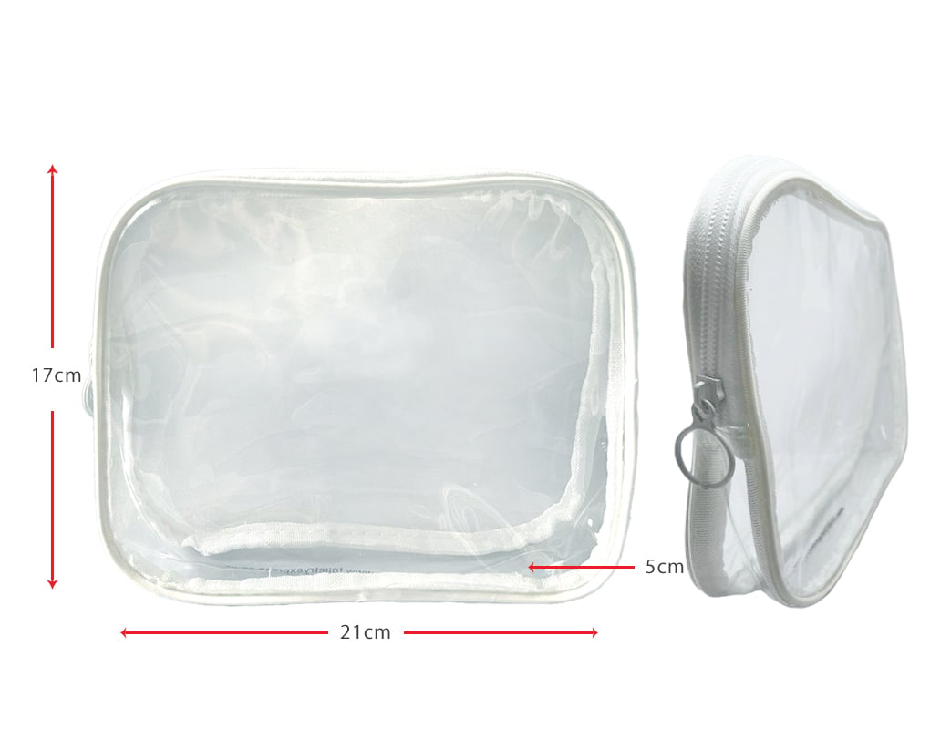 PVC Clear Cosmetic Luggage Travel Bag - Large White