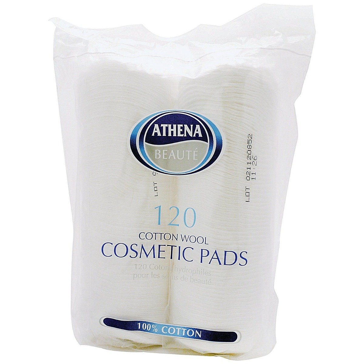 Athena Cotton Wool Cosmetic Pads 100% Cotton Pads - 120 pcs