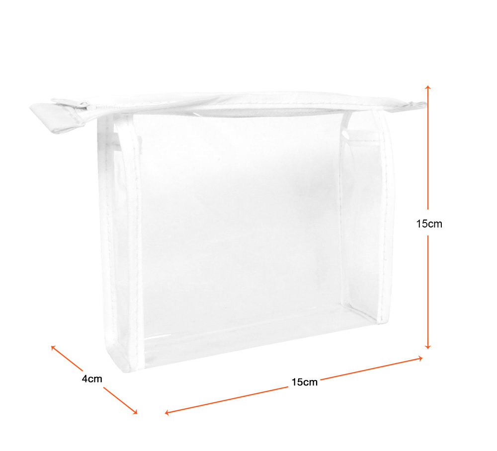 PVC Clear Cosmetic Bag - Small White