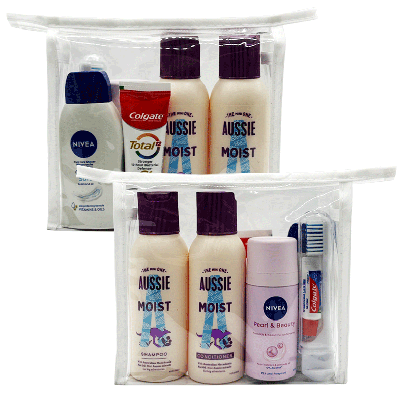 Women’s Toiletry Bag – Nivea Mini Set with Aussie Mini Shampoo