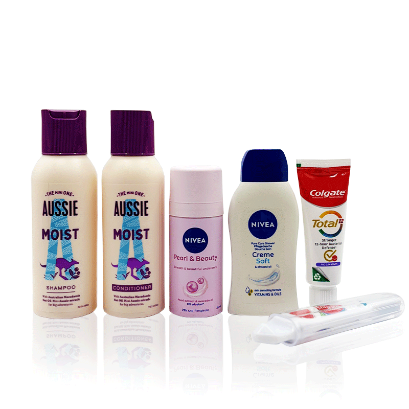 Women’s Toiletry Bag – Nivea Mini Set with Aussie Mini Shampoo