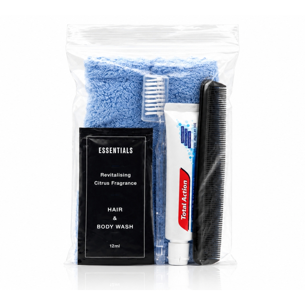 Emergency Toiletry Kit — 40g Toothpaste in Self-Sealing Clear Bag