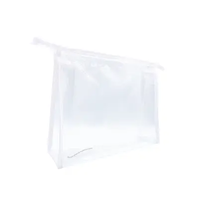 Clear Cosmetic Bag White Large | No Minimum Order