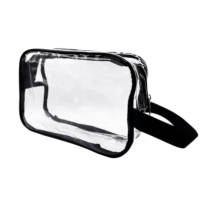 Clear Travel Toiletry Bag Black XL | No Minimum Order