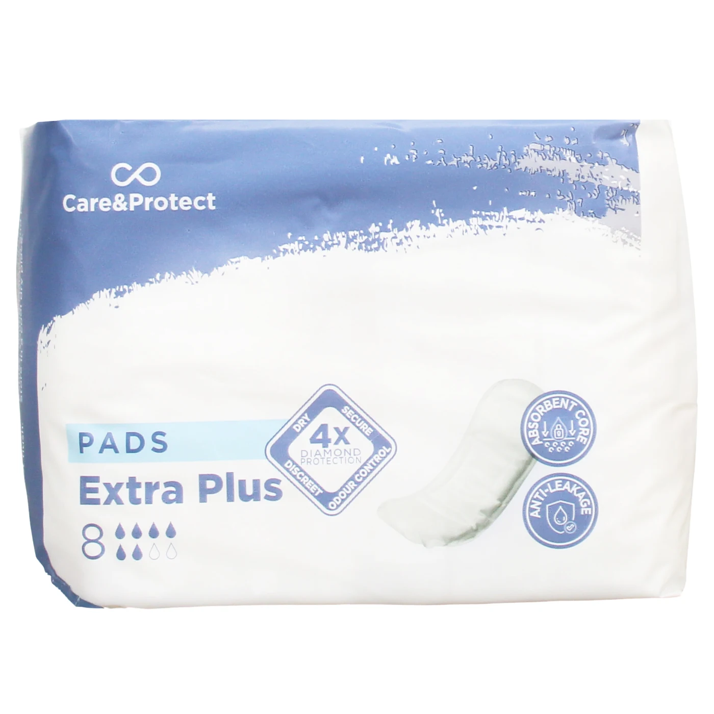 Interlude Care & Protect Incontinence Pads Extra Plus - 8 Pack 