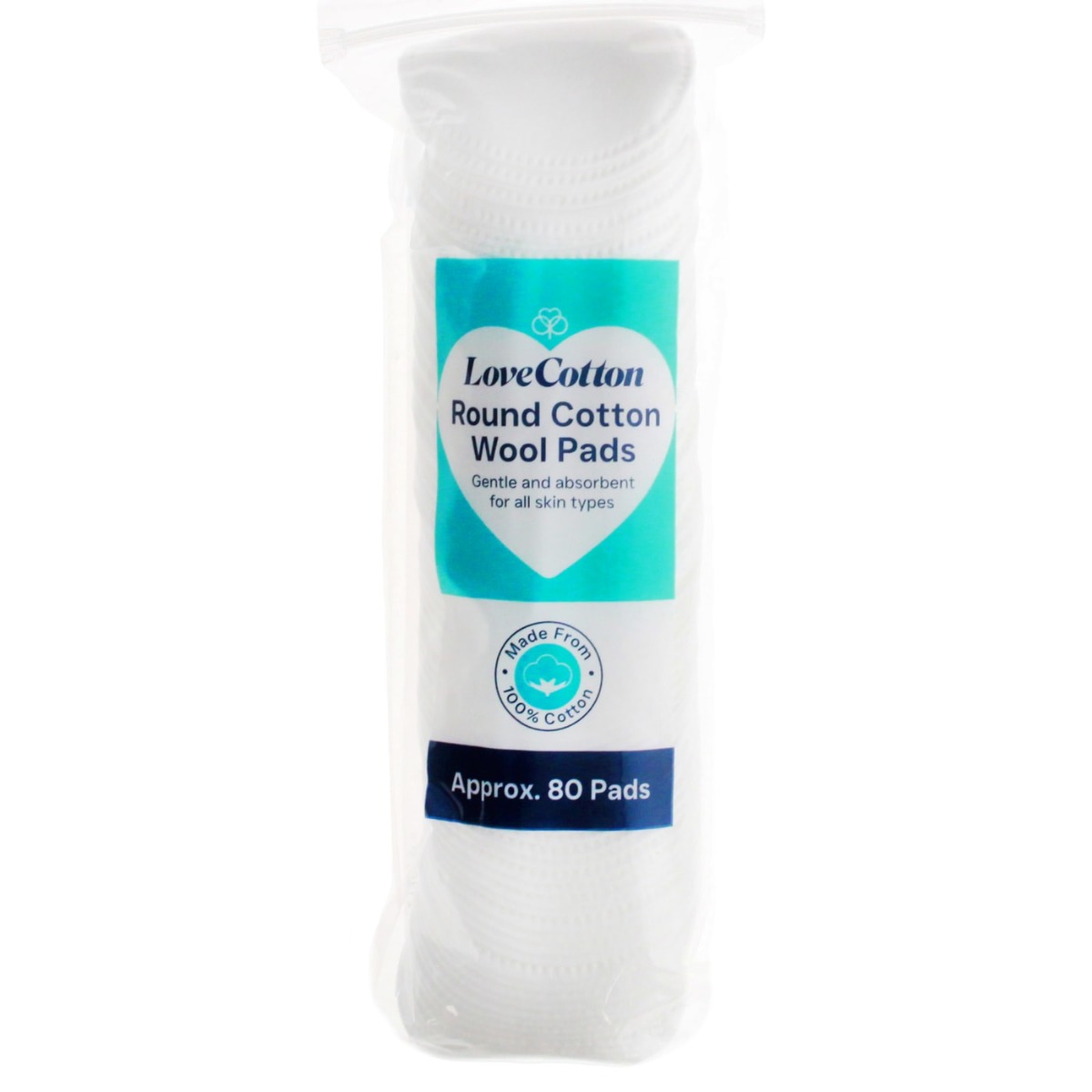 Love Cotton Round Cotton Pads 80 Pack | Discounted in Bulk