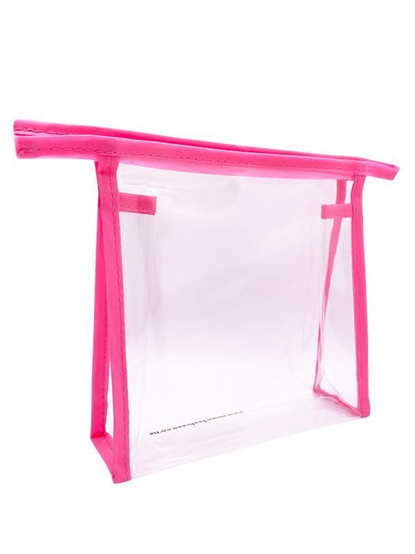 PVC Clear Cosmetic Bag - Small Pink